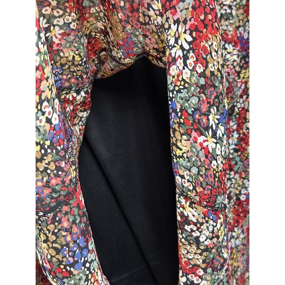 Entro Dress Sz M Floral Perfect for Fall Long Sleeves Tie Waist Button Up - Picture 13 of 16